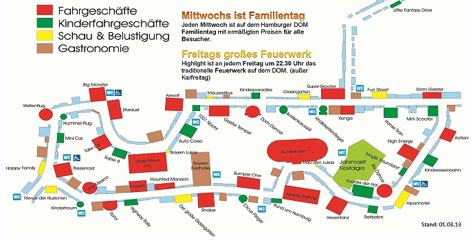 Lageplan des Hamburger Frühlingsdom 2013