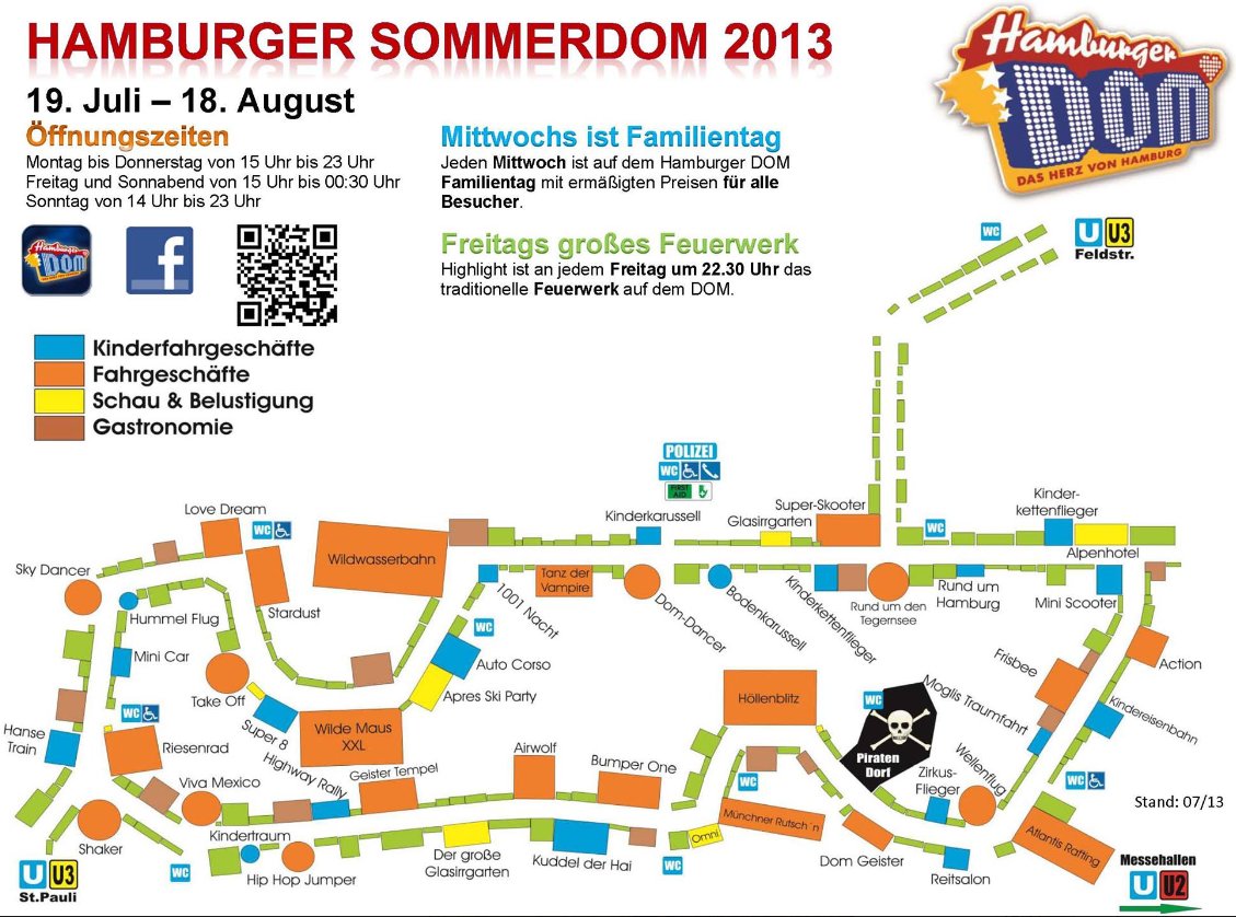 Lageplan des Hamburger Sommerdom 2013
