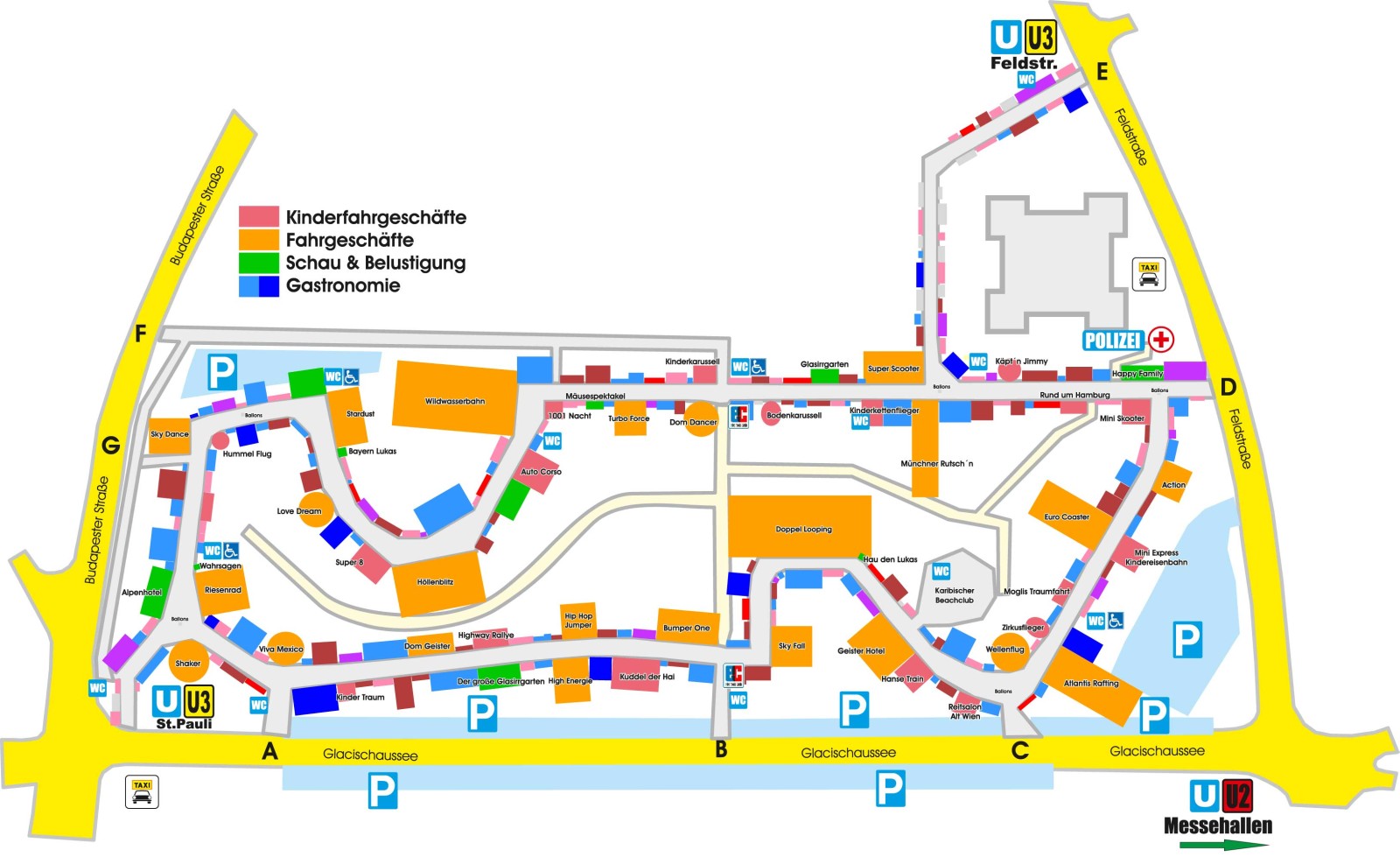 Lageplan des Hamburger Sommerdom 2015