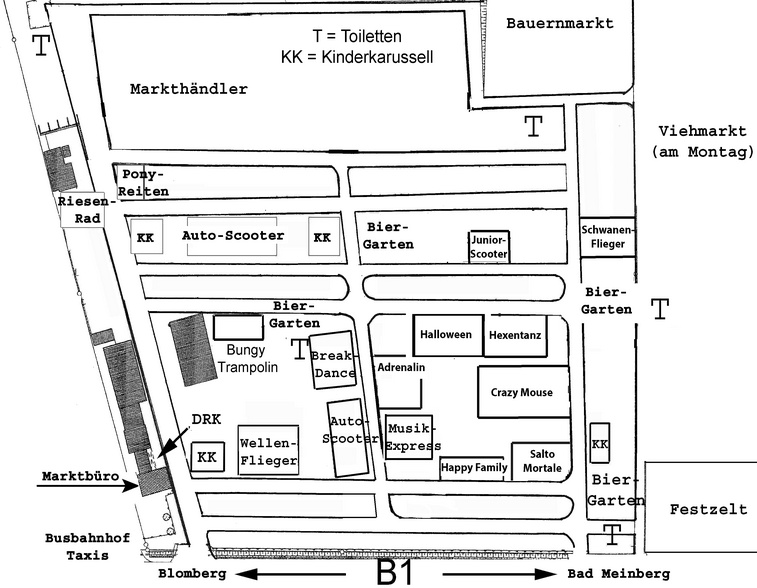 Bild der Lageplan vom Wilbasener Markt in Blomberg