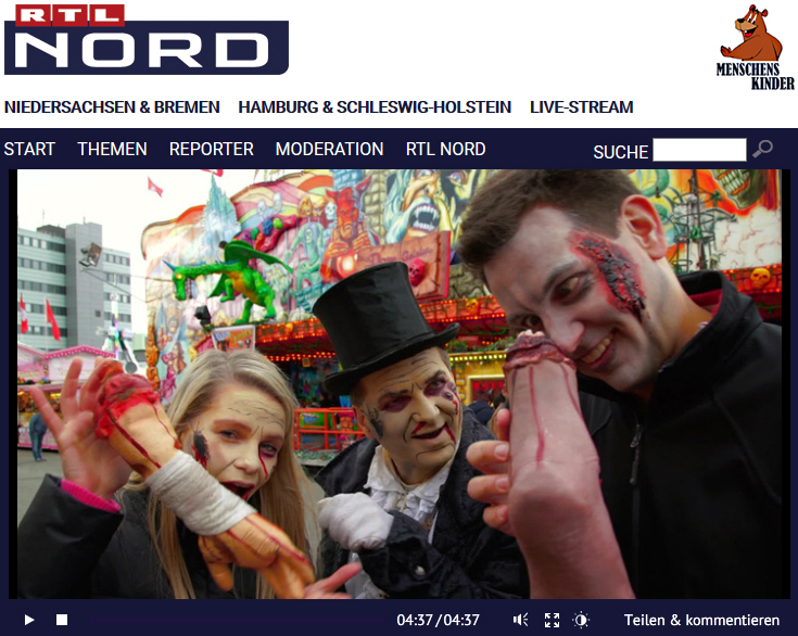 Bild des Onlineartikels auf der Homepage von RTL Nord zum Thema Moderatorenwettstreit Hamburger DOM vom 19.04.2017 über das ScreamTeam
